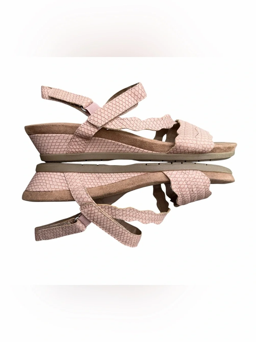EARTH ORIGINS POPPY WOMENS WEDGES WHITE LEATHER STRAPPY SANDALS SIZE 12